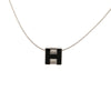 Hermès Palladium Plated Enamel Cage D H Pendant Necklace Secondhand
