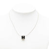 Hermès Palladium Plated Enamel Cage D H Pendant Necklace Secondhand