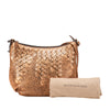 Secondhand Bottega Veneta Intrecciato Trimmed Metallic Leather Crossbody