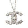Chanel CC Brass Strass and Faux Pearl Pendant Necklace Secondhand