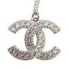 Chanel CC Brass Strass and Faux Pearl Pendant Necklace Secondhand