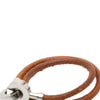 Hermès Palladium Plated and Leather Lancelot Double Tour Bracelet Secondhand