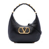 Valentino Calfskin Stud Sign Zip Hobo Secondhand