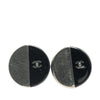 Chanel Silver and Resin CC Button Push Back Earrings Secondhand