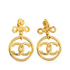 Chanel Gold Plated CC Drop Clip-On Earrings Secondhand