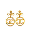 Chanel Gold Plated CC Drop Clip-On Earrings Secondhand