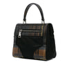 Secondhand Prada Tartan Saffiano Trimmed Tessuto Satchel
