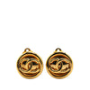 Chanel Gold Plated CC Round Clip On Earrings Secondhand