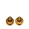 Chanel Gold Plated CC Round Clip On Earrings Secondhand