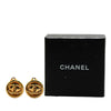 Chanel Gold Plated CC Round Clip On Earrings Secondhand