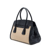 Prada Bicolor Saffiano Cuir Trimmed Canvas Satchel Secondhand