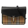 Burberry Small Leather and House Check Canvas Derby Macken Crossbody Secondhand