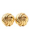 Chanel Gold Plated CC Swirl Button Clip on Earrings Secondhand