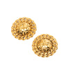 Chanel CC Gold Plated Quilted Chain Trim Clip On Earrings Secondhand
