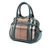 Burberry Small Leather Trimmed House Check Canvas Bridle Orchard Satchel Secondhand