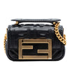 Fendi Nano Zucca Embossed Leather Baguette Chain Bag Secondhand