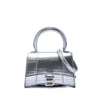 Balenciaga Mini Metallic Croc Embossed Calfskin Hourglass Top Handle Bag Secondhand