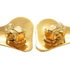 Chanel CC Gold Plated Heart Clip On Earrings Secondhand