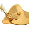 Chanel CC Gold Plated Heart Clip On Earrings Secondhand