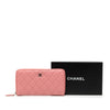 Chanel Quilted Lambskin Zip Around Long Wallet Secondhand