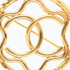 Chanel CC Gold Plated Round Brooch Secondhand