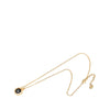 Dior Gold Plated Enamel Strass Logo Pendant Necklace Secondhand