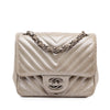 Chanel Mini Square Classic Chevron Iridescent Lambskin Single Flap Secondhand