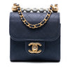 Chanel Mini Quilted Goatskin Vertical Chic Pearls Flap Clutch With Chain Secondhand