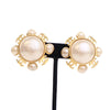Chanel Gold Plated Faux Pearl Clip On Earrings Secondhand