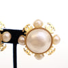 Chanel Gold Plated Faux Pearl Clip On Earrings Secondhand