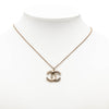 Chanel Gold Plated CC Crystal Pendant Necklace Secondhand