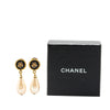 Chanel Gold Plated Clover Faux Pearl Drop Earrings Secondhand