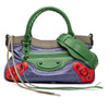 Balenciaga Multicolor Lambskin Motocross Classic First Satchel Secondhand