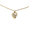 Dior Gold Plated Strass CD Heart Pendant Necklace Secondhand