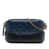 Chanel Bicolor Aged Calfskin Gabrielle Double Zip Clutch with Chain Secondhand