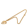 Chanel Gold Plated CC Heart Pendant Necklace Secondhand