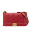 Chanel Old Medium Quilted Lambskin Boy Flap Secondhand
