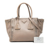 Prada Glace Calf Studded Twin Pocket Satchel Secondhand