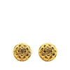 Chanel Gold Plated CC Quilted Round Clip on Earrings Secondhand