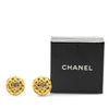 Chanel Gold Plated CC Quilted Round Clip on Earrings Secondhand