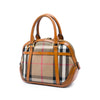 Burberry Small Leather Trimmed House Check Canvas Bridle Orchard Satchel Secondhand