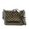 Secondhand Chanel Small Chevron Quilted Metallic Aged Calfskin Gabrielle Crossbody