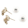 Chanel CC Gold Plated Faux Pearl Bullet Back Earrings Secondhand