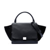 Secondhand Celine Medium Drummed Calfskin and Suede Trapeze Satchel