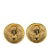 Secondhand Chanel Gold Plated CC Round Clip on Earrings
