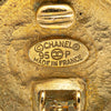Chanel Gold Plated CC Round Clip on Earrings Secondhand