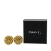 Chanel Gold Plated CC Round Clip on Earrings Secondhand