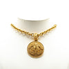 Secondhand Chanel Gold Plated CC Round Pendant Necklace