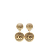 Chanel CC Gold Plated Medallion Drop Clip on Earrings Secondhand