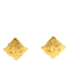 Chanel CC Gold Plated Rhombus Clip On Earrings Secondhand